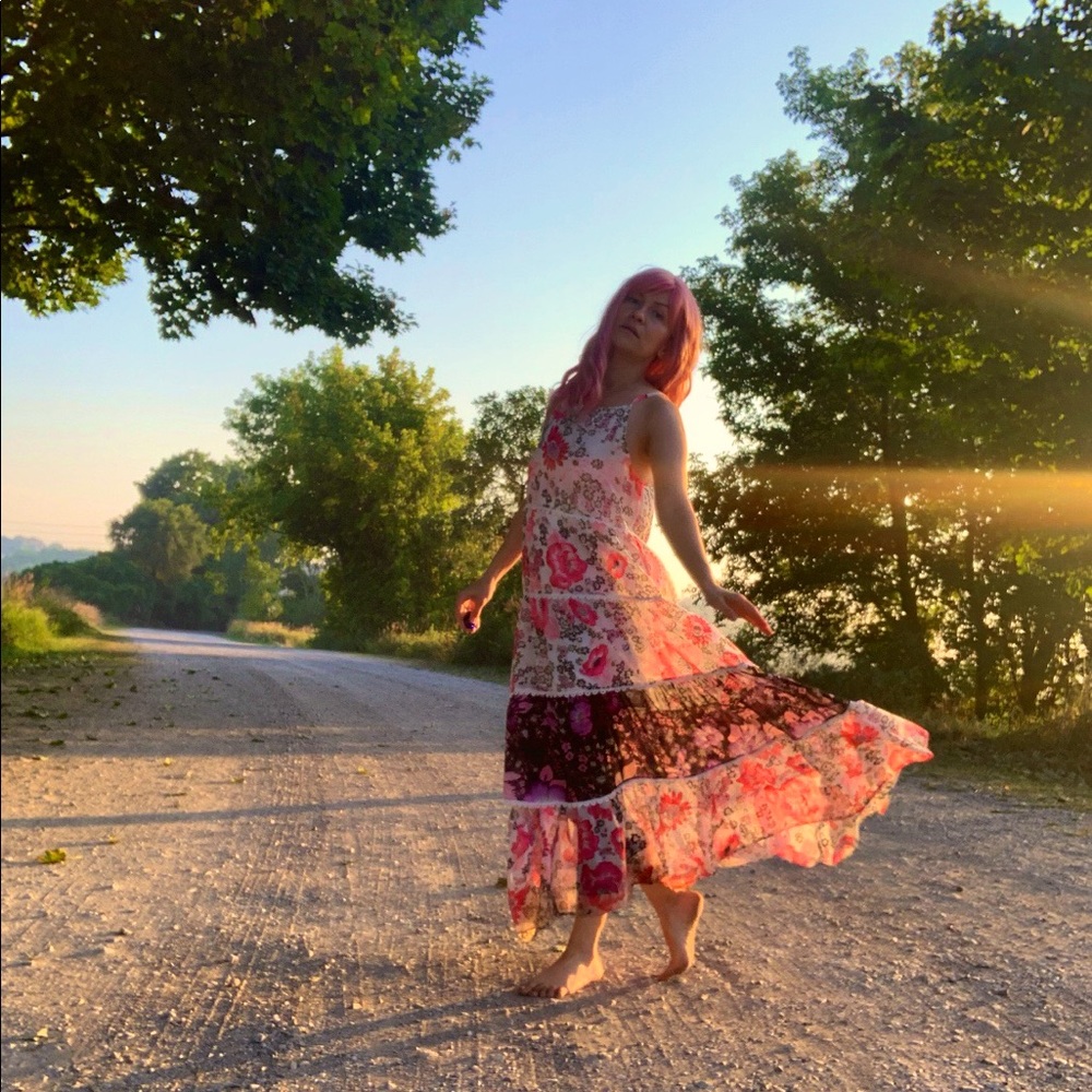 Floral maxi dress S-M